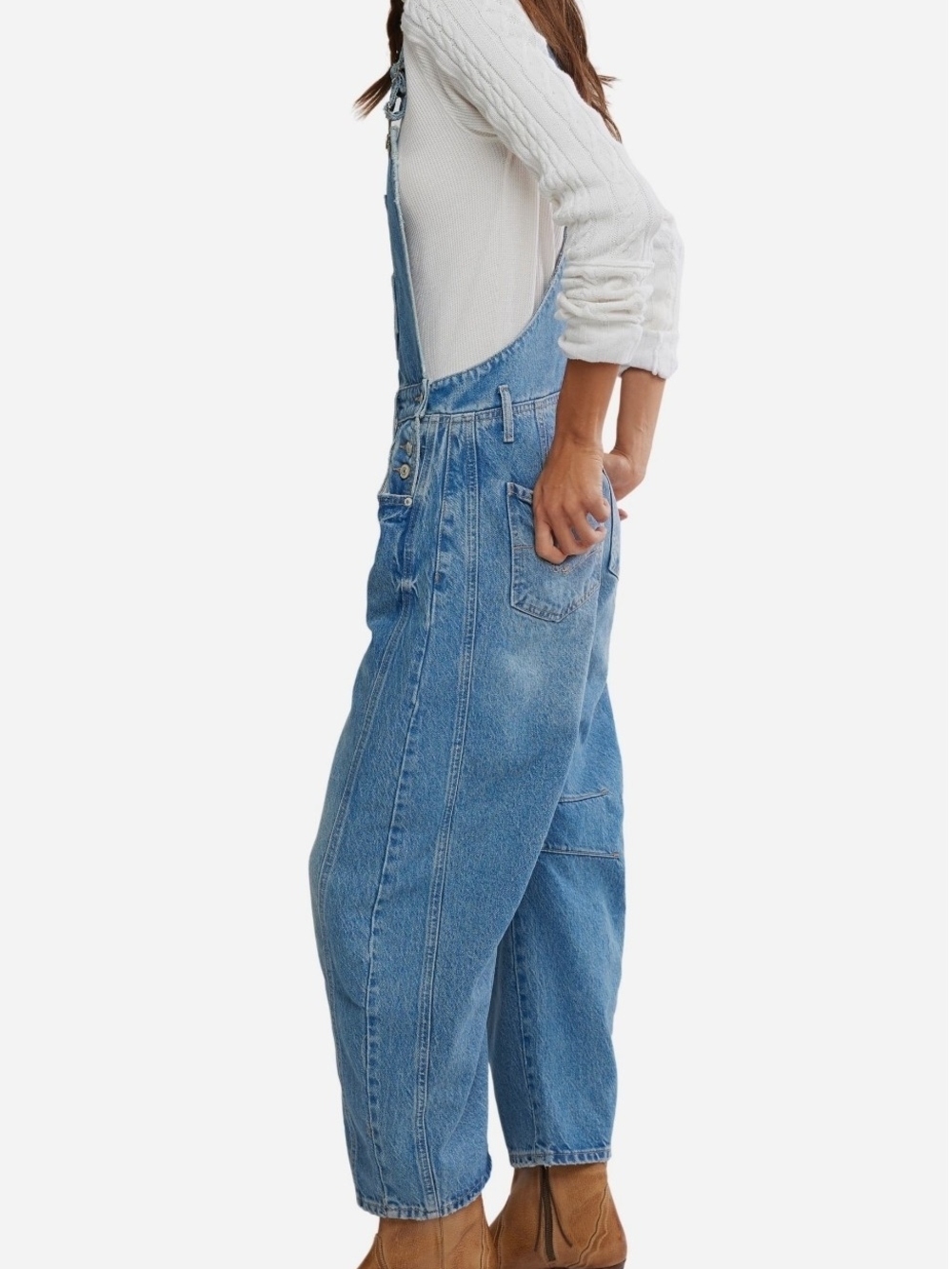 Free People Light Blue Denim Overalls - Picture 4 of 8